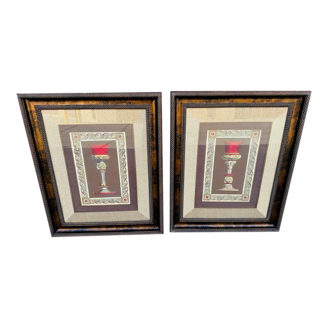 Pair of Bernhardt De La Fosse Wine Goblet Prints 1 & 2 For Sale