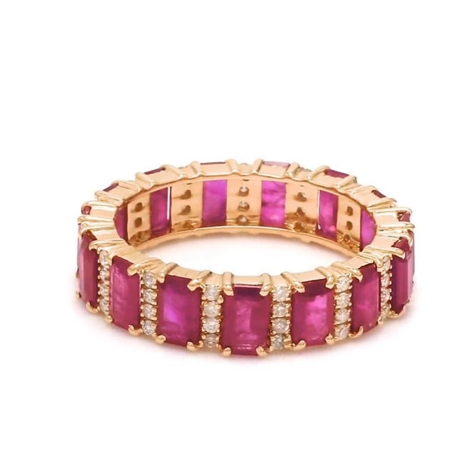 Natural 2.91 cts ruby with 0.32 cts diamond ring in 18k gold For Sale - Image 9 of 18