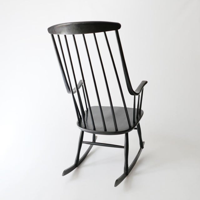1970s Vintage Scandinavian Rocking Chair by Lena Larsson for Nesto, 1960 For Sale - Image 5 of 15