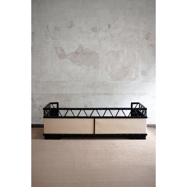 1970s Lacquered Wood Daybed with Bamboo Effect, 1970s For Sale - Image 5 of 11