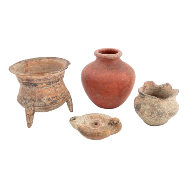 Ancient Pottery Vessels, 4 For Sale