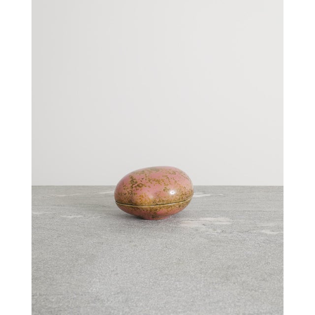 Mid-Century Modern Mid-Century Modern Swedish Pink Gold Stoneware Ceramic Box by Hans Hedberg for Biot France, 1950s For Sale - Image 3 of 7