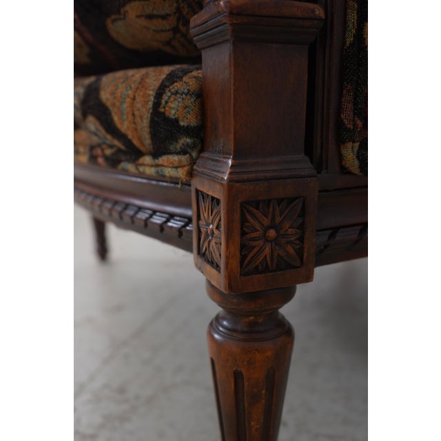 Pair of Sherrill French Louis XVI Style Upholstered Bergere Chairs For Sale - Image 16 of 18