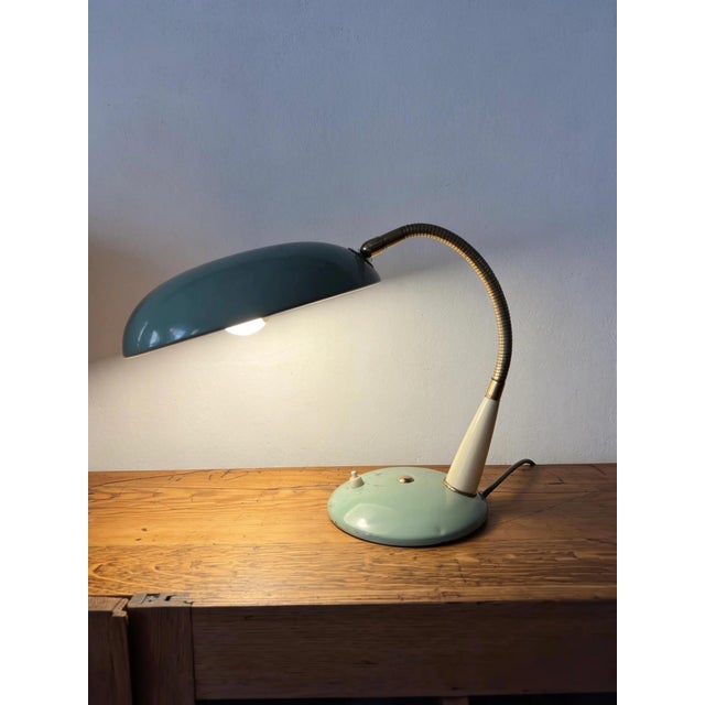 1960s italian gooseneck table lamp. We have not been able to attribute a make or designer to this lamp. totally original...
