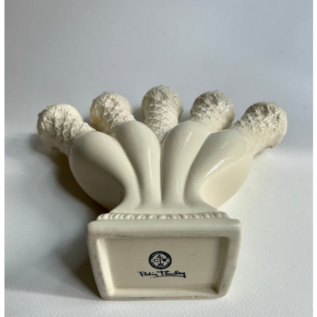 Vintage Palin Thorley Five Finger Cream Porcelain Vase For Sale - Image 16 of 18