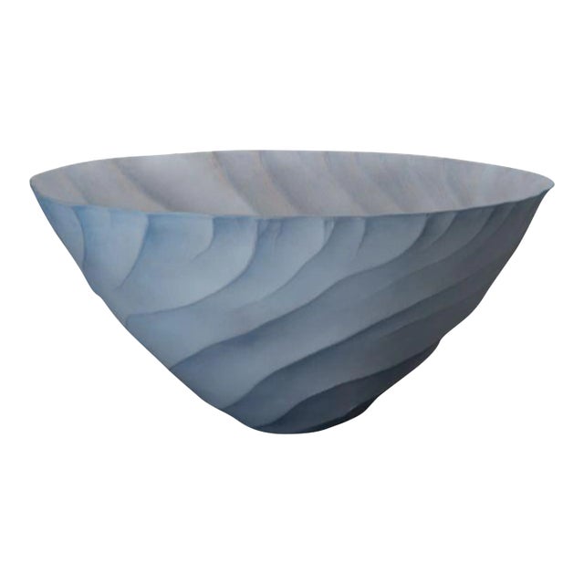 Contemporary Porcelain Bowl / Vessel by Ceramic Artist, Paula Murray, Light Blue For Sale
