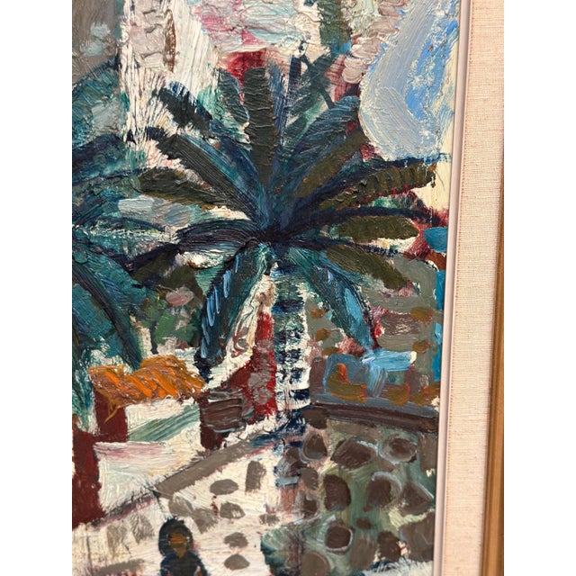 Mid-Century Modern Bertil Wahlberg, Southern Village, 1950s, Oil on Panel, Framed For Sale - Image 3 of 18