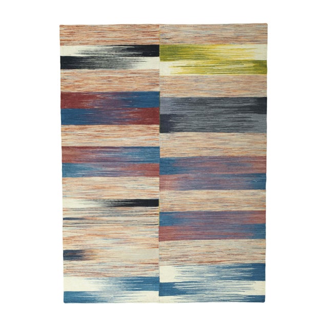 Handwoven Designer Kilim Rug For Sale - Image 9 of 9