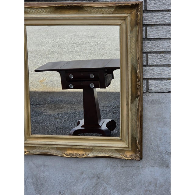 Mid-Century Modern Pair of Hollywood Regency Mirrors Hand Painted and Gilded. For Sale - Image 3 of 12