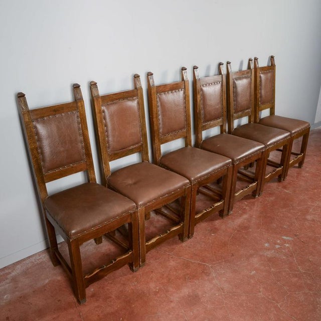 Wooden and Imitation Leather Folder Chairs, Set of 6 For Sale - Image 3 of 18