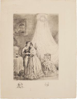 Auguste Brouet, Embrace, Etching, Early 20th Century