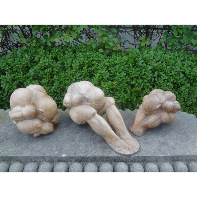 Set of Asian Carved Zen Figures For Sale - Image 12 of 13