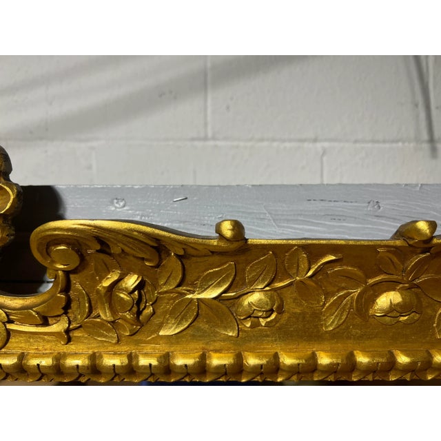 Traditional Vintage Italian Carved Giltwood and Shell Decorated Wall Mirror For Sale - Image 3 of 10
