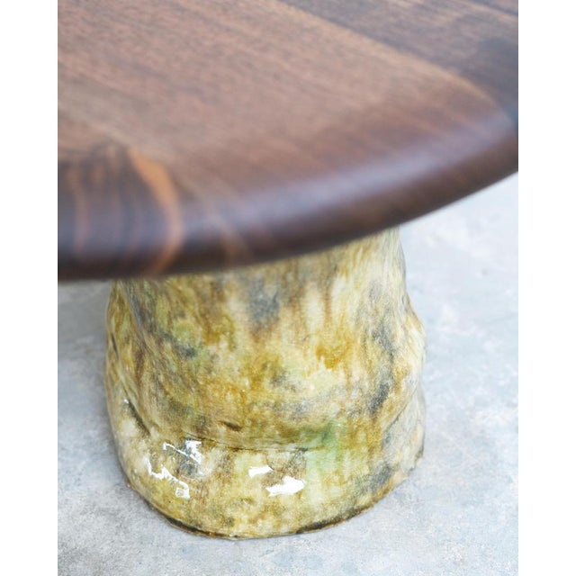 Walnut and Glazed Ceramic Coffee Table by Alexander Knysch For Sale - Image 15 of 16