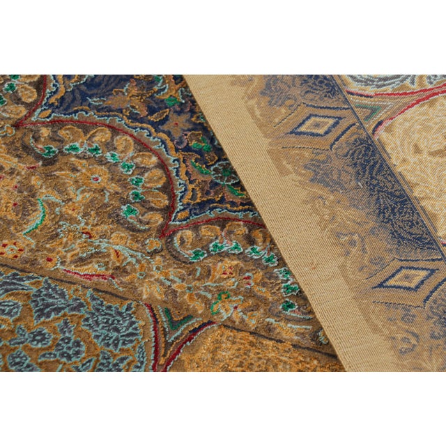 Textile Rug & Kilim’s Modern Classics Square Rug in Polychrome Floral Medallion “Liliom” For Sale - Image 7 of 7