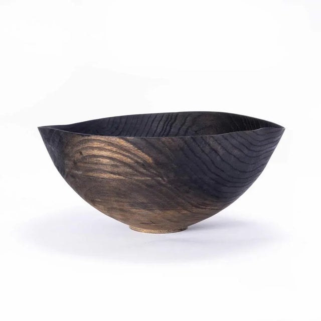 Ebonised Oak Hand Turned Bowl from Tyler & Tara For Sale - Image 11 of 11