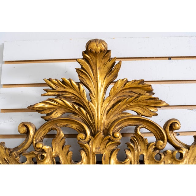 Wood Italian Ornate Gold Gilt Wood Decorator Mirror For Sale - Image 7 of 10