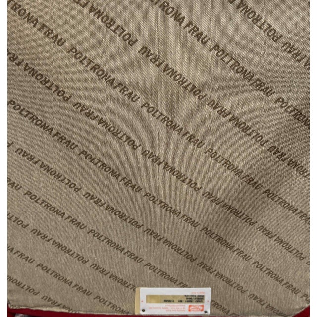 Red Poltrona Frau Italian Leather Sanluca Lounge Chair & Ottoman For Sale - Image 8 of 9