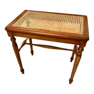 Early 20th Century Cane Top Side Table, End Table or Bench For Sale
