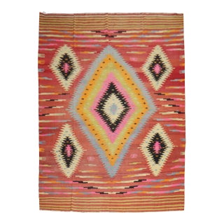 Vintage Large Scale Turkish Room Kilim - 7'11" x 11'1" For Sale