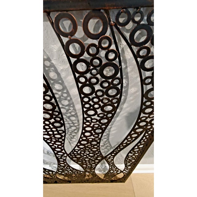 Modern Neiman Marcus Set of Two Laser-Cut Wave & Circle Metal Large Wall Panels For Sale - Image 3 of 6