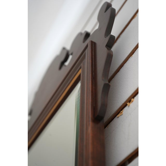 Glass Ethan Allen Georgian Court Chippendale Cherry Mirror For Sale - Image 7 of 11