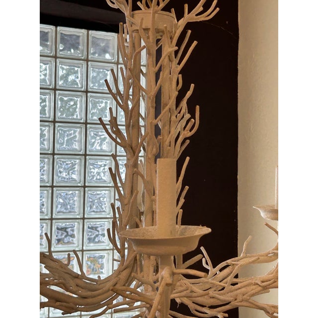 Vintage Italian Faux Coral Chandelier For Sale - Image 4 of 6