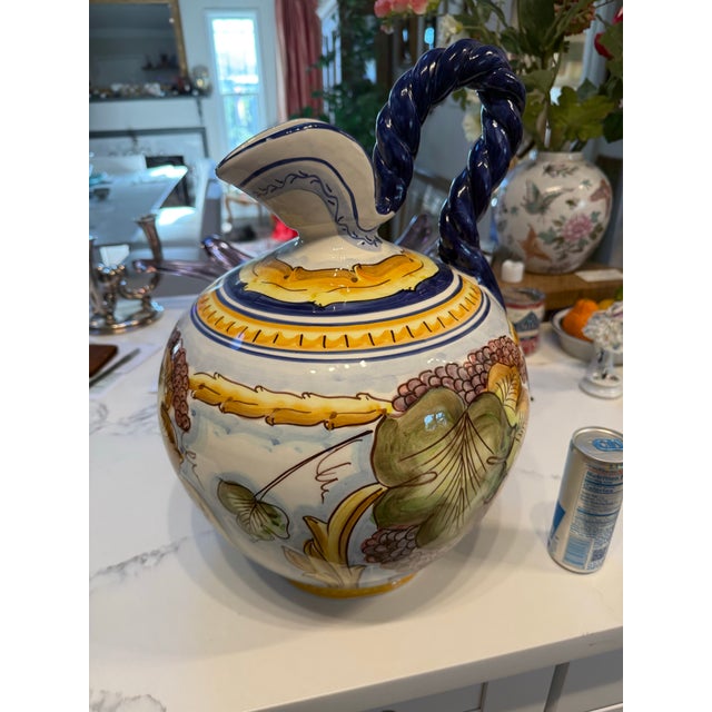 Talaveras Style Ewer Pitcher Vase For Sale - Image 9 of 9