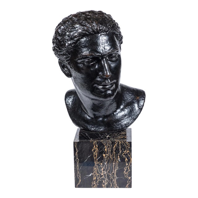 Midcentury Bronze Bust of Man, circa 1950 For Sale