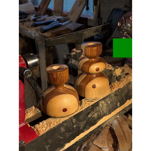Beech and Cumaru Candlestick 5 by Romain Des Bois For Sale - Image 6 of 10