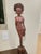 Wood Vintage Mid-Century Balinese Modernist Mother and Daughter Statue Set – 2-Piece Suar Wood Collection For Sale - Image 7 of 12