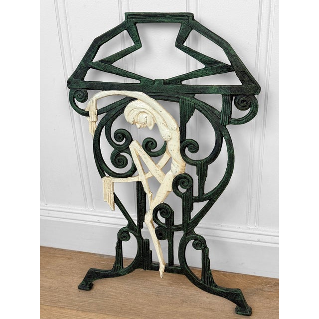 1970s Vintage Art Deco Architectural Figural Jester Bench Sides - A Pair For Sale - Image 5 of 7