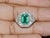Gia Certified 3.98ct Natural Zambian Emerald & Diamond Tiered Halo Milgrain 18k White Gold Ring, Size 6.5 For Sale - Image 13 of 16