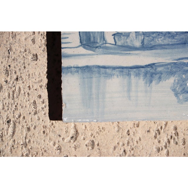 This original Antique Tile depicting Medieval Houses by the River was made in Portugal in the period of 1706–1750! The...