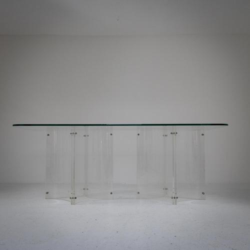 Metal Glass and Acrylic Glass Dining Table by Roberto Monsani For Sale - Image 7 of 12