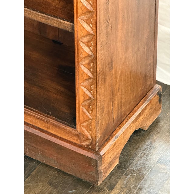 Carved Wood Open Bookcase, Vintage For Sale - Image 9 of 12