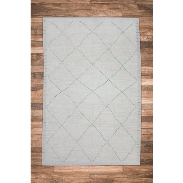 Textile 21st Century Modern Moroccan Style Wool Rug in White 7'10" X 11'3" For Sale - Image 7 of 8