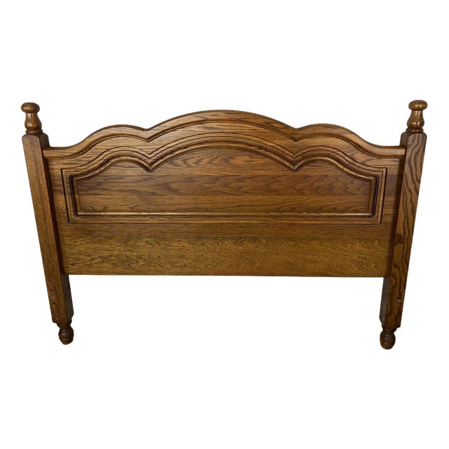 Vintage French Style Oak Headboard For Sale