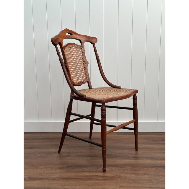 English Antique Victorian French Cane Dining Chairs, Set of 4 For Sale - Image 3 of 18