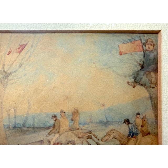 Brown Antique 19th Century Henry Alken Men on Horseback Jockey Watercolor Painting Art For Sale - Image 8 of 13