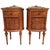 20th Louis XVI Style Marquetry Nightstands with Metal and Mirror Crest, a Pair For Sale - Image 15 of 18