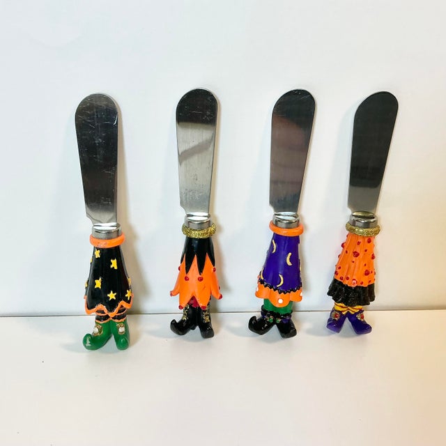 1980s 1980s Vintage Americana Boho Chic Halloween Witches Boots Spreader or Butter Knives - Set of 4 For Sale - Image 5 of 8