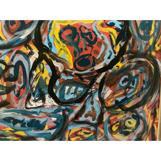 Abstract 1950s Karel Appel Attributed (Dutch, 1921-2006) Oil on Board For Sale - Image 3 of 4