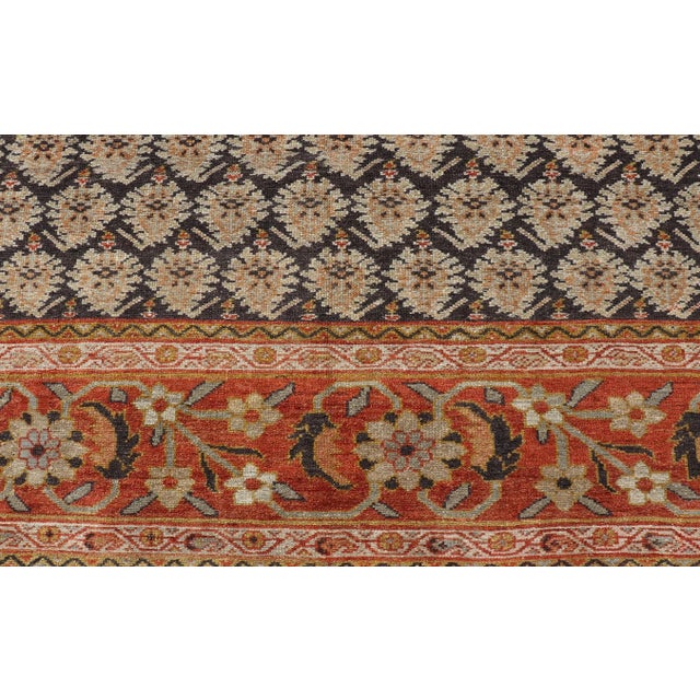 Dark Blue Antique Persian Sultanabad Rug in All-Over Paisley 10'3 X 15'2 For Sale - Image 4 of 15