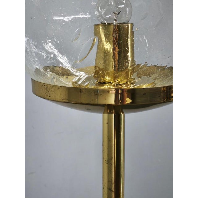 Metal Bubble Glass and Brass Floor Lamp from Kamenicky Senov, 1970s For Sale - Image 7 of 11