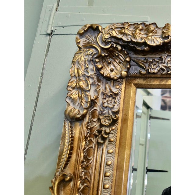 Large Decorative Gilt Bevelled Wall Mirror, 1960s For Sale - Image 9 of 12