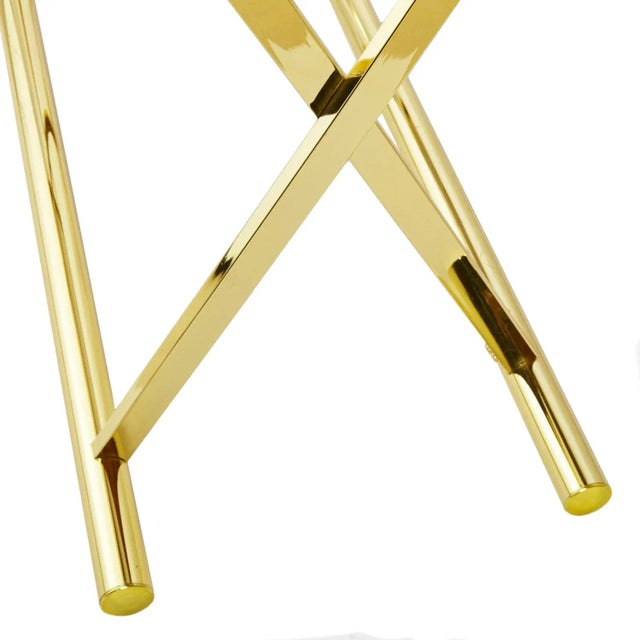 Mid-Century Modern 1980s Gray Glass Console Table With X Base Frame For Sale - Image 3 of 4