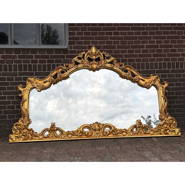 1950 Italian Rococo Gold Beech Wood Mirror - 1 Pc For Sale - Image 12 of 15