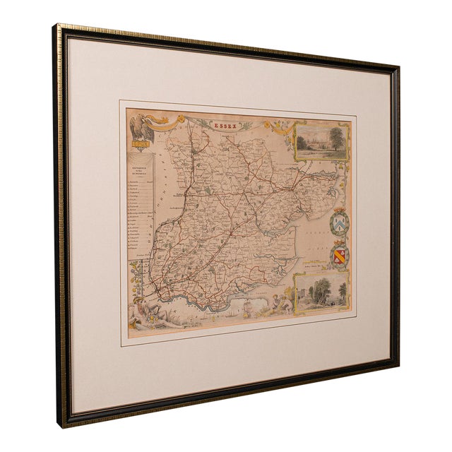 1850's Antique County Map Essex For Sale