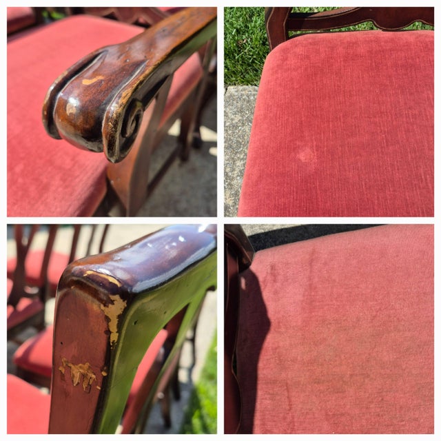 Mid-20th Century Lane Furniture French Provincial Paint Decorated Walnut Dining Chairs, Set of 8 For Sale - Image 14 of 15